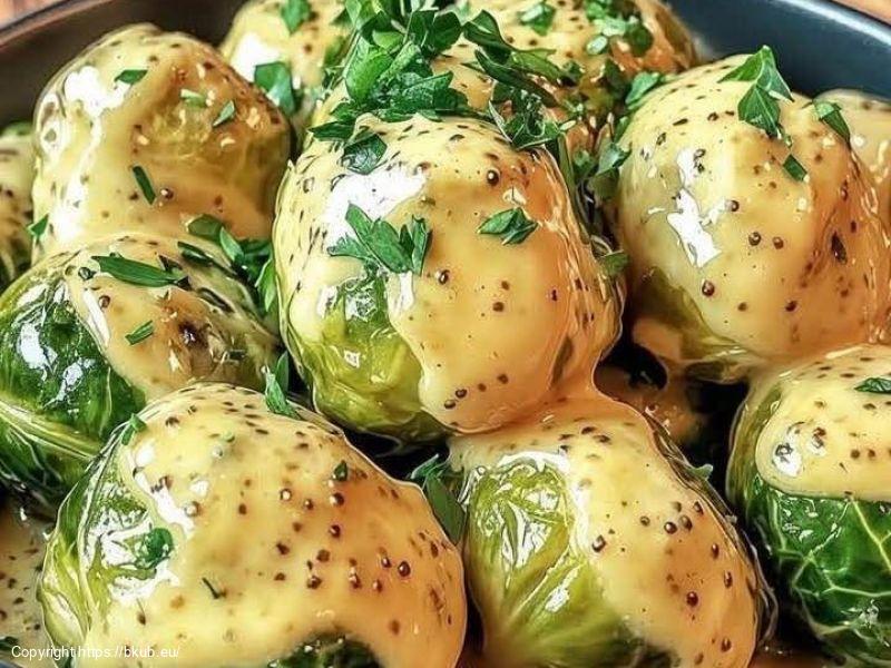 Rosenkohl in einer cremigen Frischkäse Senfsauce 