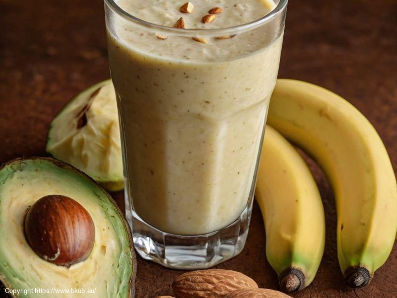 Mandel-, Bananen-, Avocado-Smoothie mit Honig